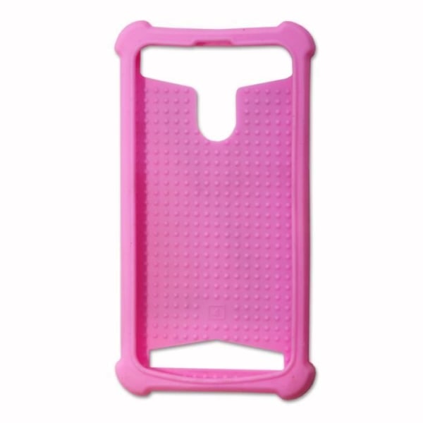 Bagcover til Motorola Moto E læderstil silikone gel contours anti-shock cover [tillader trådløs opladning] - Pink Rosa