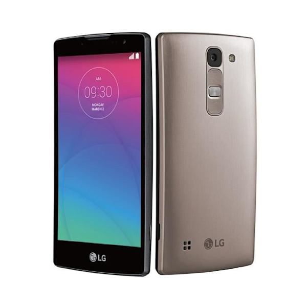 LG G4c Dedikeret sort foliocover med vinduer i læderstil med synlige syninger fra PH26® Svart