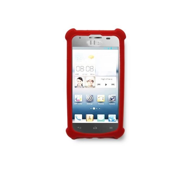 Alcatel One Touch Idol Alpha Red nahkatyylinen takakansi iskunkestävällä PH26®-silikonigeelillä.