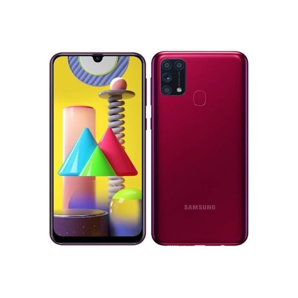 Coque Extra Slim - RÖD - Samsung Galaxy M31 - Syntetiskt läder - Halvstyv - Magnetisk Röd