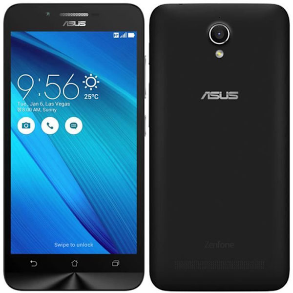 Cover - ASUS - ZENFONE GO 5.0 ZB500KL - Konstläder - Folio med fönster - Magnetisk Svart