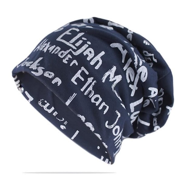 Svart bomullsmössa för män Kvinnor Brevtryck huv Mode Hip Hop Skullies Beanies Gorras [A72ECF0]