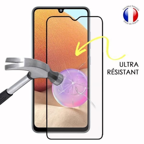 Pakke med 2 FULD beskyttelsesfilm til Samsung Galaxy A32 i ultra-resistent hærdet glas (maksimal hårdhed) Vit