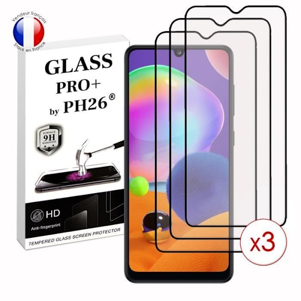Paket med 3 HELA skyddsfilmer för Samsung Galaxy A31 i ultrabeständigt härdat glas (maximal hårdhet) Vit