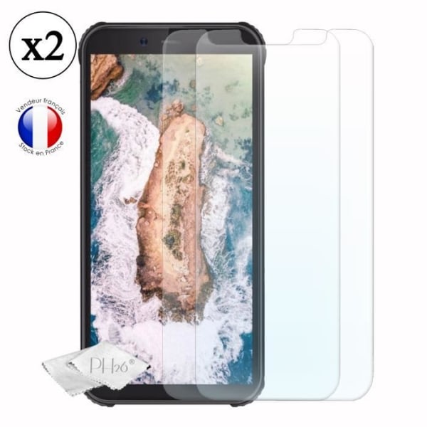 Super Pack Stötsäker Blå Bumper Case för Blackview Bv5500 pro med 2 härdade glasögon för MAXIMALt hårdhetsskydd