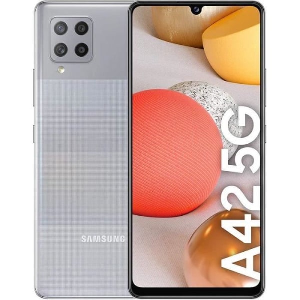 Suojakuori Samsung Galaxy A42 5G Extra Slim -puhelimelle laadukasta ekonahkaa - MUSTA Svart