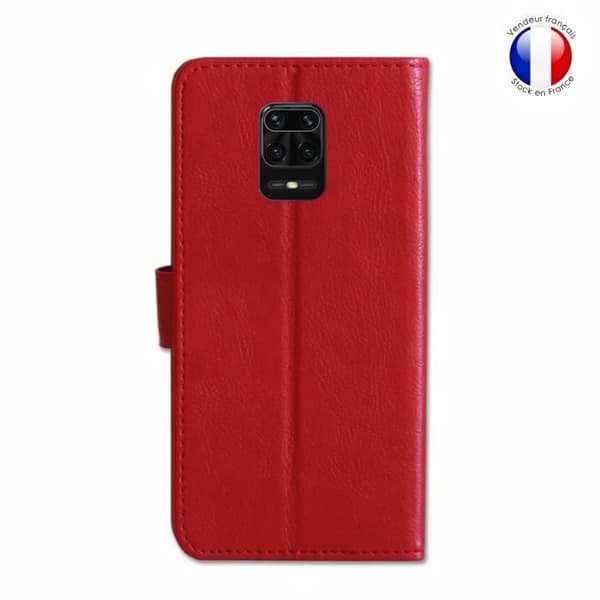 Plånboksfodral - Xiaomi - Redmi Note 9s - Högkvalitativt läder - Magnetisk - Videostöd Röd