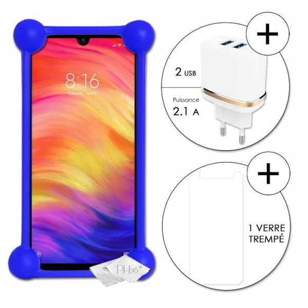 Coque bumper - Xiaomi - Redmi Note 7 - Stødabsorberende - Silikone - Ultra stærk Blå