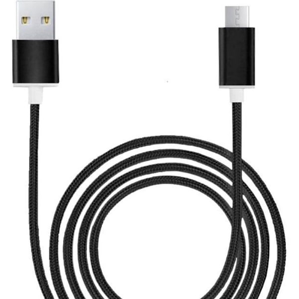 Micro USB-kabel för Samsung Galaxy A12 Nylonflätad USB-kabel 1,3 meter snabbladdning-synkronisering-dataöverföringskabel - SVART
