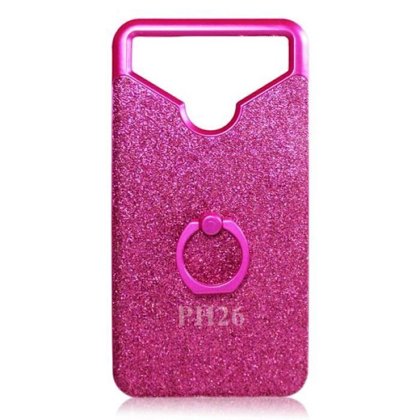 Wiko Pulp 4G Fuchsia timantti strassivaikutteinen takakotelo iskunkestävällä silikonigeelillä ja sormuksella selfie-, valokuva- ja