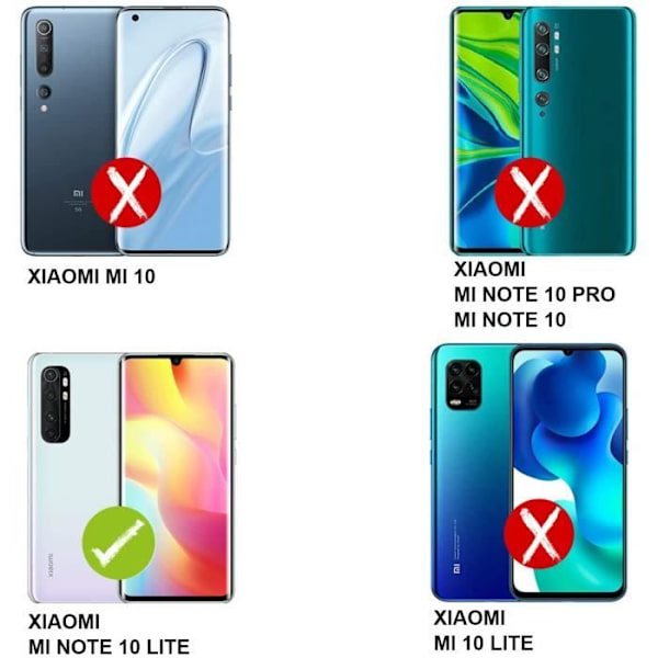 360 etui kompatibelt med Xiaomi Mi Note 10 Lite etui Dobbeltsidet 360 Silikone Forside + Bagside 100 % Dual Hard TPU