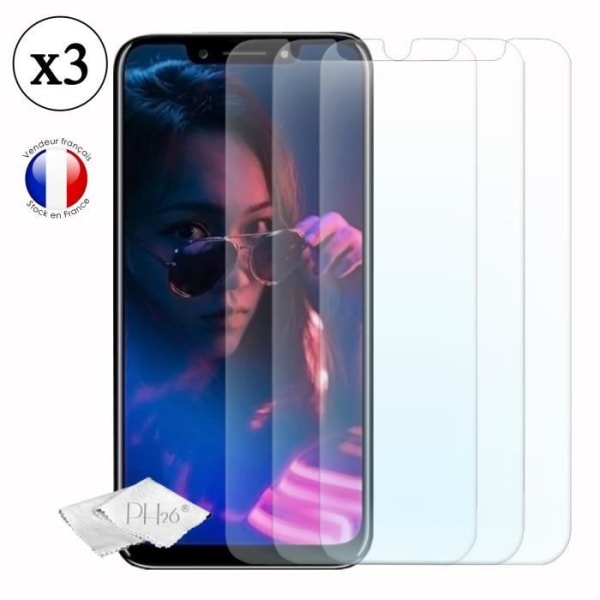 Skydd film - PH26® - Blu Vivo one plus 2019 - Härdat glas - Ultra tunt - Repellerande