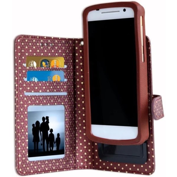 Smartphone cover - PH26 - Realme X50 5G - Øko-læder - Brun - Kortholder og spejl kastanj