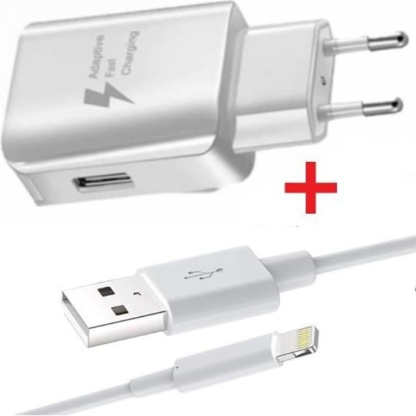 Pakkeoplader + kabel til Apple iPhone SE 2020 Hurtigoplader Ultrahurtig NY GENERATION 3A med LIGHTNING USB-KABEL