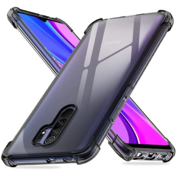 Transparent fodral Redmi 9, [luftkudde] Mjuk TPU stötfångarfodral Skyddsfodral Premium TPU Anti-Shock Fodral och