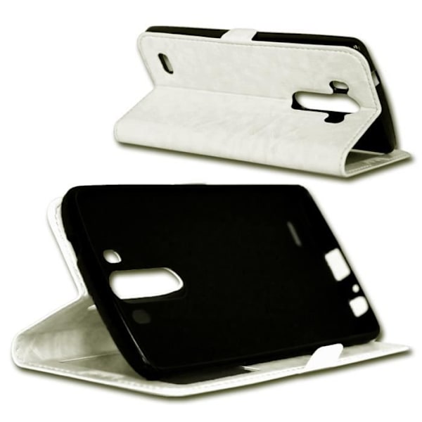 Etui Housse Coque Folio - PH26® - LG G3 S/G3 MINI - Syntetiskt läder - Magnetisk - Flexibel Vit