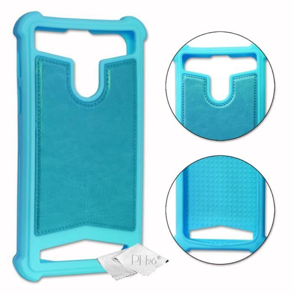 Bakcover - Blackview - BV9900E - Lädereffekt - Silikon gel - Stötabsorberande - Blå Blå