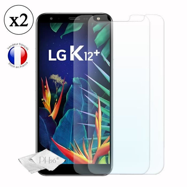 Skydd film - LG - K12+ - Härdat glas - Ultra hållbar - Paket med 2