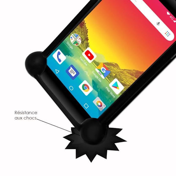 Coque bumper - Logicom - Le Hola - Antichock - Silikon - Ultra hållbar Svart