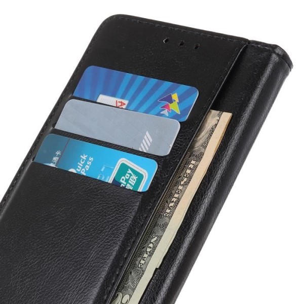 Kotelo Xiaomi Redmi Note 10 -kotelolle, puskurikotelo, PU-nahkakotelo, musta