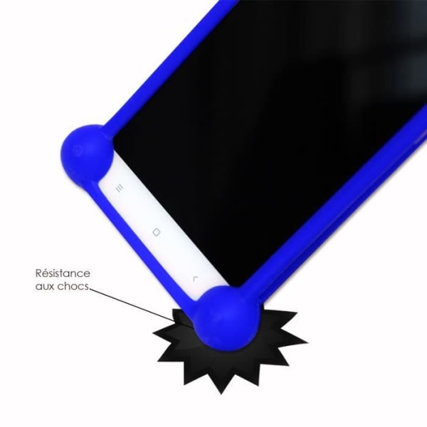 Super Pack för Realme 6 Pro Stötsäker stötfångarfodral för + 1 MAXIMAL Hårdhet Skyddande härdat glas - BLÅ Blå