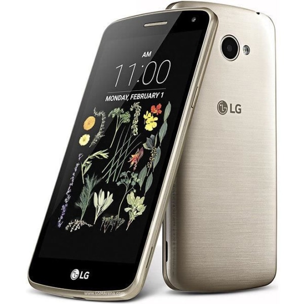 LG K5 Dedikerat svart folioskydd med läderliknande fönster med synliga sömmar av PH26®