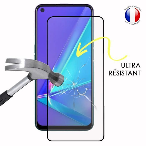 Paket med 3 HELA skyddsfilmer för Oppo A72 i ultrabeständigt härdat glas (maximal hårdhet) Vit