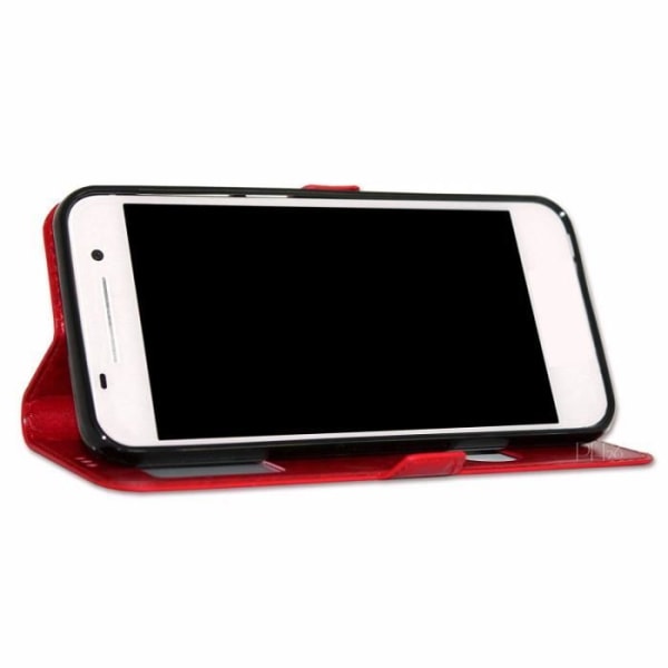 Coque Extra Slim - RÖD - Samsung Galaxy A10 - Syntetiskt läder - Mjuk - Magnetisk Röd