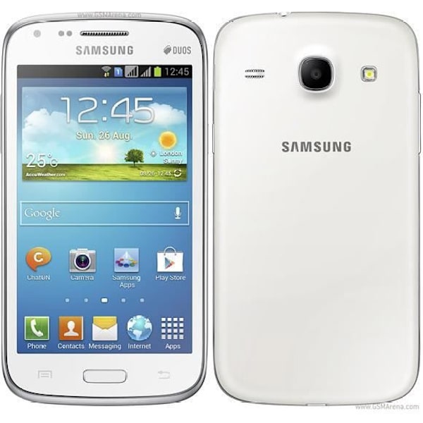 Samsung Galaxy CORE I8260 Sort special etui med vinduer i læderlook med synlige stikninger af PH26® Svart