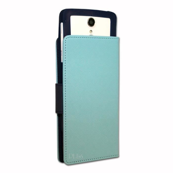 Alcatel One Touch Pop C3 Sky blue textured läder foliofodral med korthållare från PH26®
