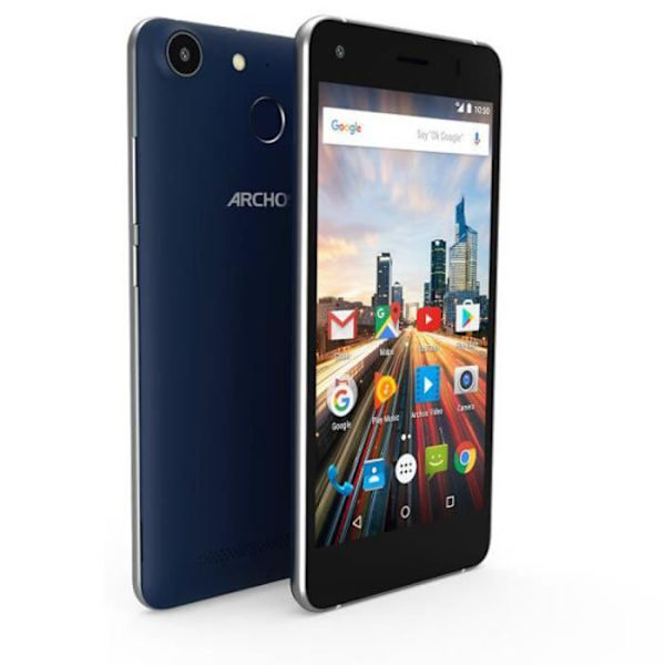Housse folio - PH26® - Archos 50 f Helium - Keinonahkaa - Musta - Magneettikiinnitys Svart