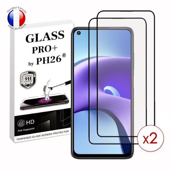 Pack 2 HELA skyddsfilmer för Xiaomi Redmi Note 9T i ultrabeständigt härdat glas (maximal hårdhet) Vit