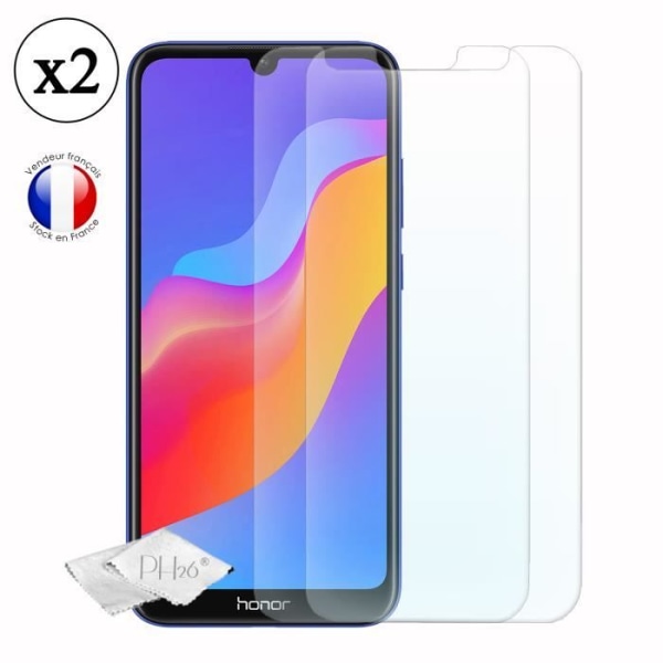 Super Pack Stötsäkert Multicolor Bumper Case för Huawei Honor play 8A med 2 härdade glasögon för MAXIMALt hårdhetsskydd