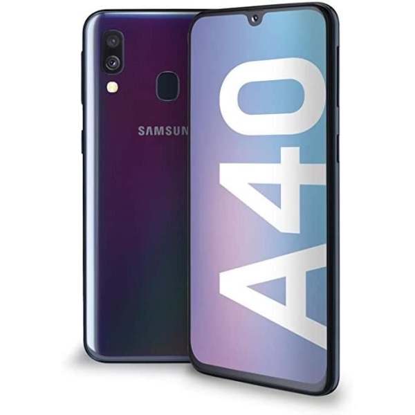 Coque - SORT - Samsung Galaxy A40 - Øko Læder - Ekstra Slim - Langvarig Beskyttelse Svart