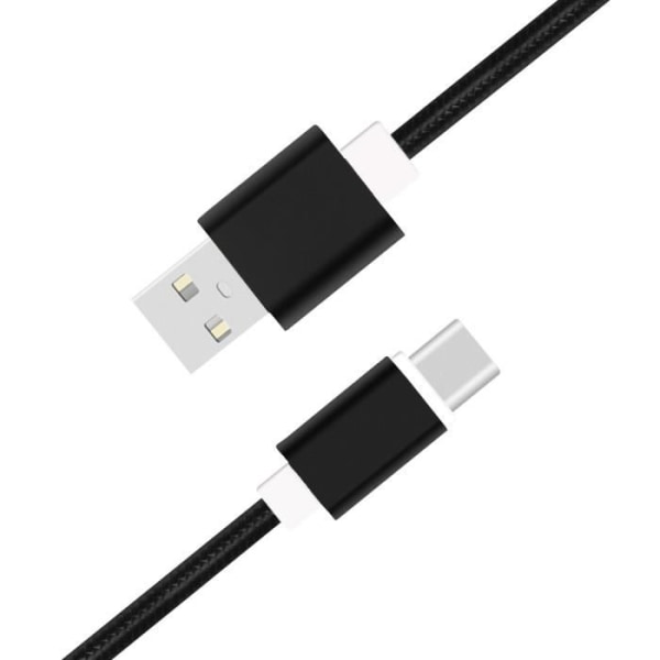 Typ C-kabel för Vivo Y52t i nylon flätad synkroniserad snabbdataöverföring - SVART