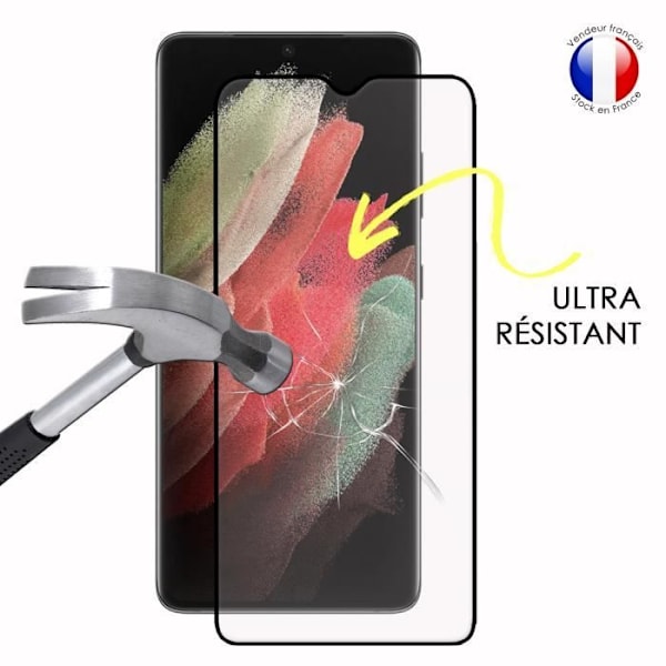 Paket med 3 HELA skyddsfilmer för Samsung Galaxy S21 Ultra i ultrabeständigt härdat glas (maximal hårdhet) Vit