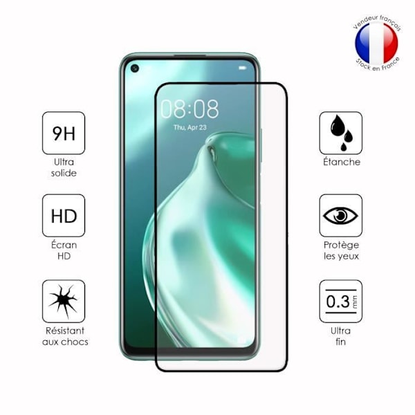 FULL skyddsfilm för Huawei P40 Lite 5G i ultrabeständigt härdat glas (maximal hårdhet) Vit