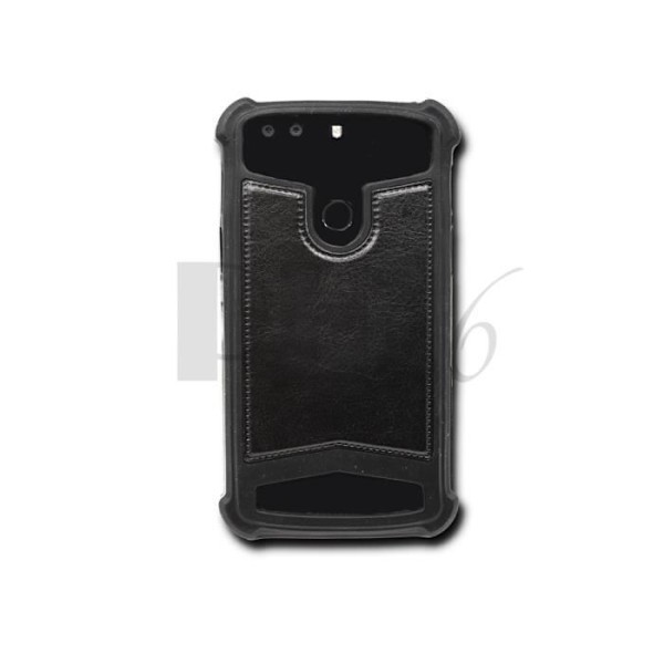 Sony Xperia E1 Dual Bagside i kunstlæder sort med silikone gel kant, stødabsorberende by PH26®