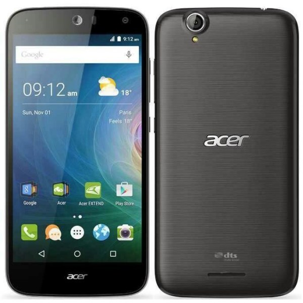 ACER Liquid Z630s Dedikoitu musta folion kansi nahkatyylisillä ikkunoilla ja näkyvillä PH26®-ompeleilla