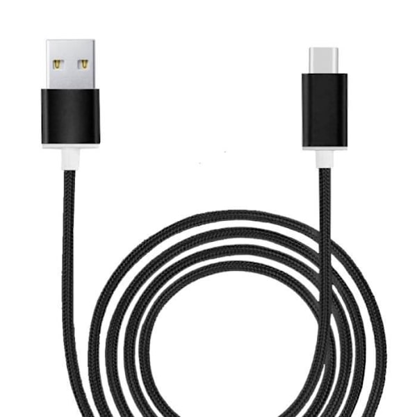 Typ C-kabel för Cubot Note 40 i flätad nylon Fast Sync-Data Transfer - SVART Svart