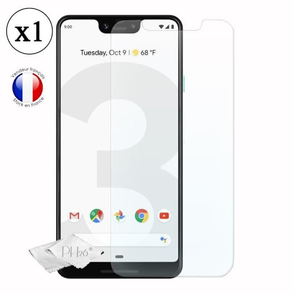 Super Pack for Google Pixel 3a XL Nahkatyylinen takakotelo iskunkestävällä silikonigeelillä + 1 näytönsuoja
