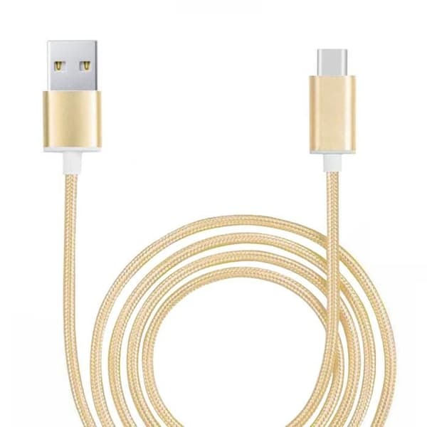 Type C-kabel til Blackview S70 Pro i flettet nylon, hurtig synkronisering - datatransfer - GULD