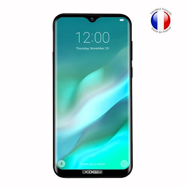 Super Pack för Doogee Y8 Bakfodral i läderstil med anti-chock silikongelkonturer + 3 skärmskydd i glas