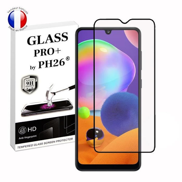 FULL skyddsfilm för Samsung Galaxy A31 i ultrabeständigt härdat glas (maximal hårdhet) Vit