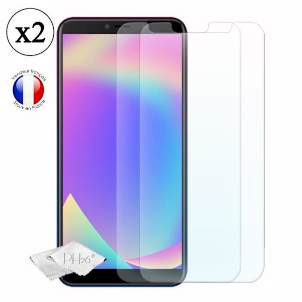 Pakke 2 skærmbeskyttere i hærdet glas med høj gennemsigtighed, ultra resistente, ultra slanke, kompatible med Coolpad cool