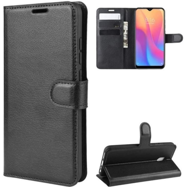 taske xiaomi redmi 9A sort imiteret læder cover Svart