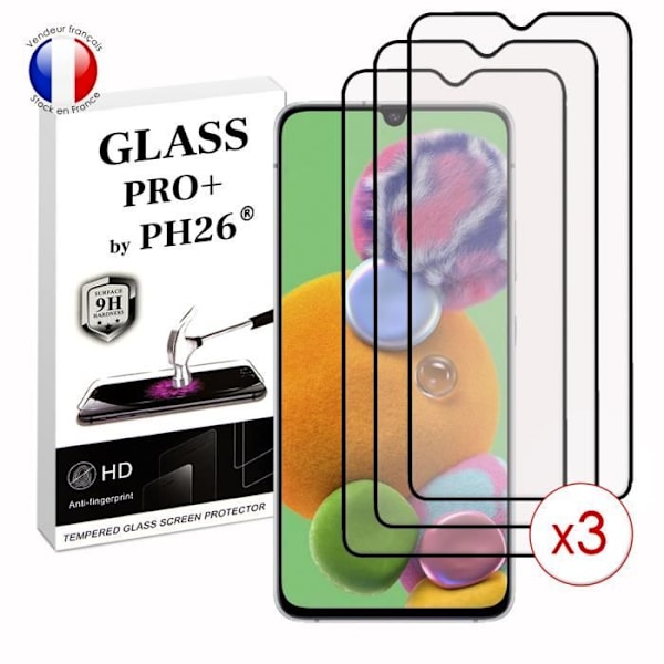 Pack 3 HELA skyddsfilmer för Samsung Galaxy A90 i ultrabeständigt härdat glas (maximal hårdhet) Vit