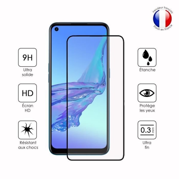 Pack 3 HELA skyddsfilmer för Oppo A53 i ultrabeständigt härdat glas (maximal hårdhet) Vit
