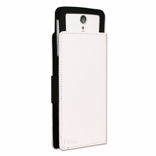 Samsung Galaxy S8 Hvid folio etui i tekstureret læderlook med kortlomme fra PH26®