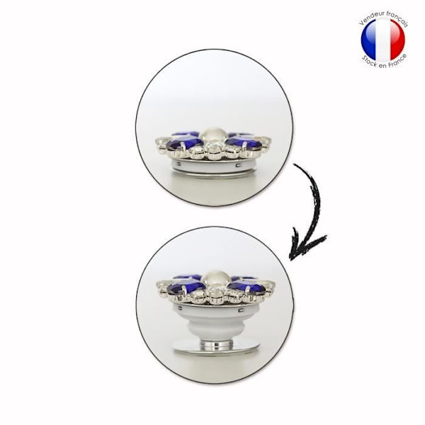 Taitettava matkapuhelinteline Google Pixel 5 Super Diamond Designille - Blue & White Diamond Vit